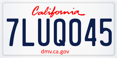 CA license plate 7LUQ045