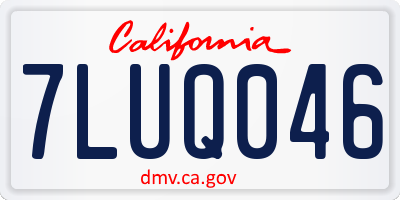 CA license plate 7LUQ046