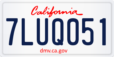 CA license plate 7LUQ051