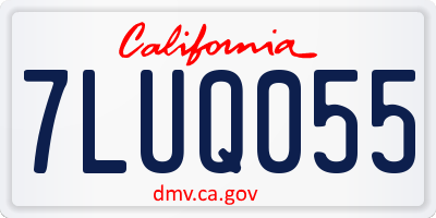 CA license plate 7LUQ055