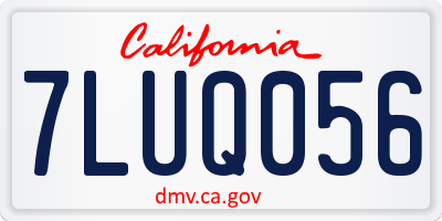 CA license plate 7LUQ056