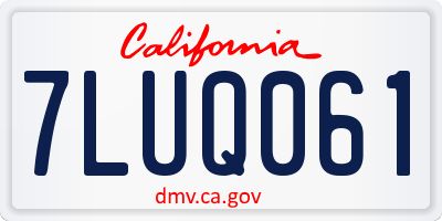 CA license plate 7LUQ061