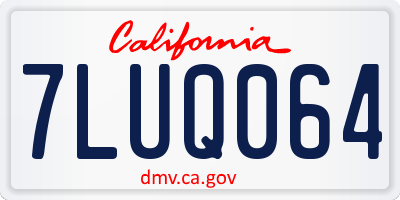 CA license plate 7LUQ064