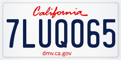 CA license plate 7LUQ065