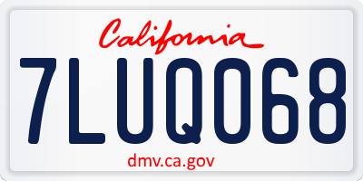 CA license plate 7LUQ068