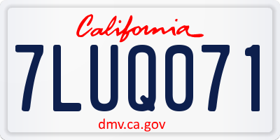 CA license plate 7LUQ071
