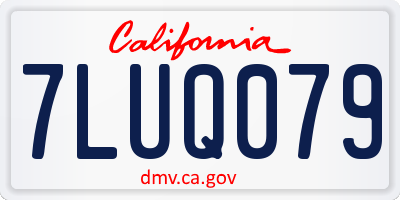 CA license plate 7LUQ079