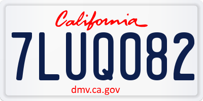 CA license plate 7LUQ082