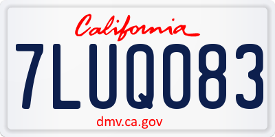 CA license plate 7LUQ083