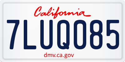 CA license plate 7LUQ085