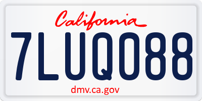 CA license plate 7LUQ088