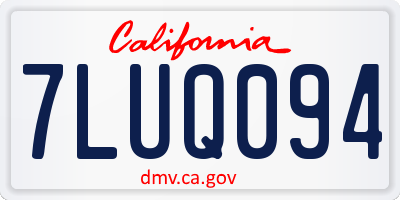 CA license plate 7LUQ094
