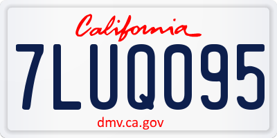 CA license plate 7LUQ095