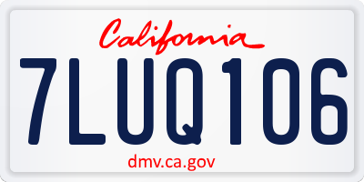 CA license plate 7LUQ106
