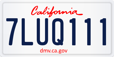 CA license plate 7LUQ111