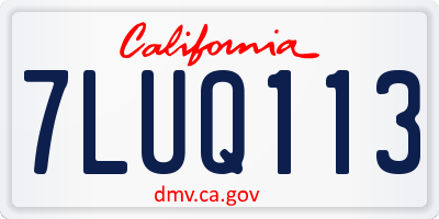 CA license plate 7LUQ113