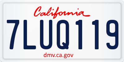 CA license plate 7LUQ119