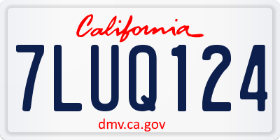 CA license plate 7LUQ124