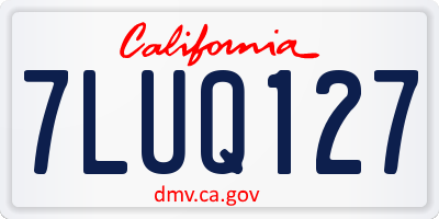 CA license plate 7LUQ127