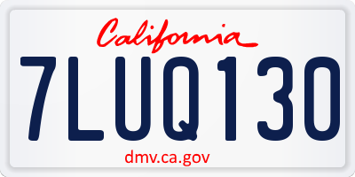 CA license plate 7LUQ130