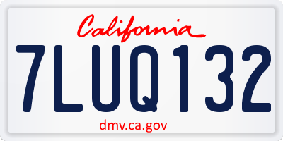 CA license plate 7LUQ132