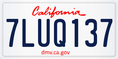 CA license plate 7LUQ137