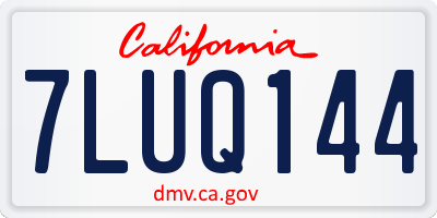 CA license plate 7LUQ144