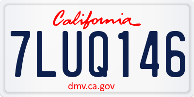 CA license plate 7LUQ146