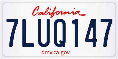 CA license plate 7LUQ147