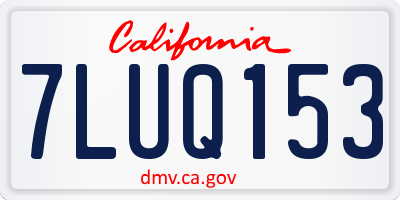 CA license plate 7LUQ153