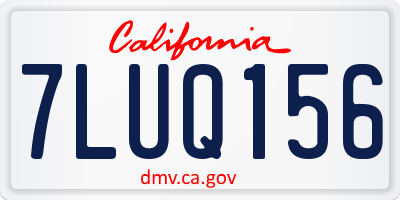 CA license plate 7LUQ156