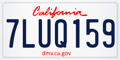 CA license plate 7LUQ159