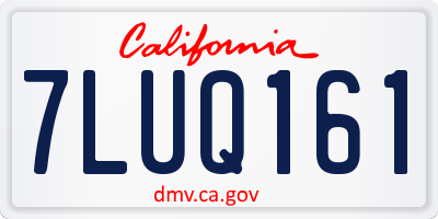 CA license plate 7LUQ161
