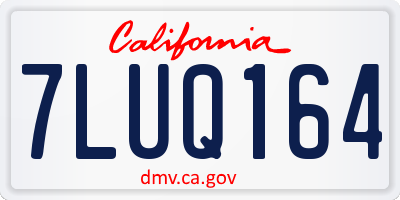 CA license plate 7LUQ164