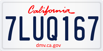 CA license plate 7LUQ167