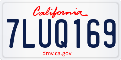 CA license plate 7LUQ169