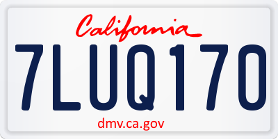 CA license plate 7LUQ170