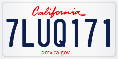CA license plate 7LUQ171