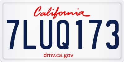 CA license plate 7LUQ173