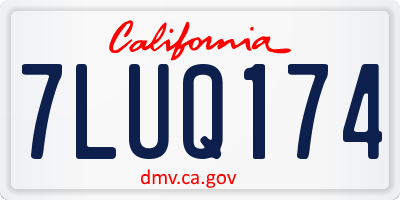CA license plate 7LUQ174