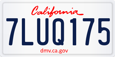 CA license plate 7LUQ175