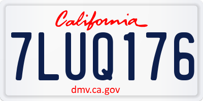 CA license plate 7LUQ176