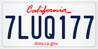 CA license plate 7LUQ177