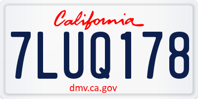 CA license plate 7LUQ178