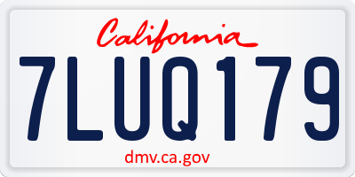 CA license plate 7LUQ179