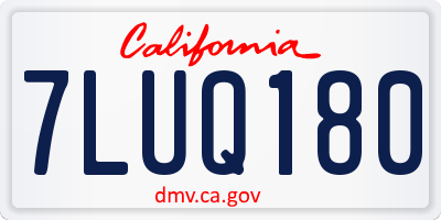 CA license plate 7LUQ180