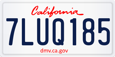 CA license plate 7LUQ185
