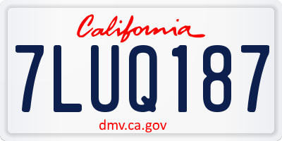 CA license plate 7LUQ187