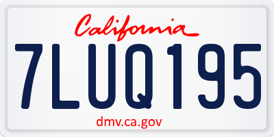 CA license plate 7LUQ195