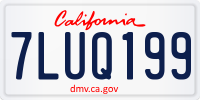 CA license plate 7LUQ199